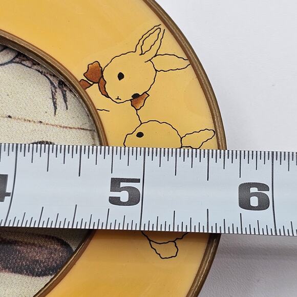 Vintage Oval Picture Frame - Easter Rabbit Decor Nursery Accent Fits 3x4 Photo - Picture 8 of 10